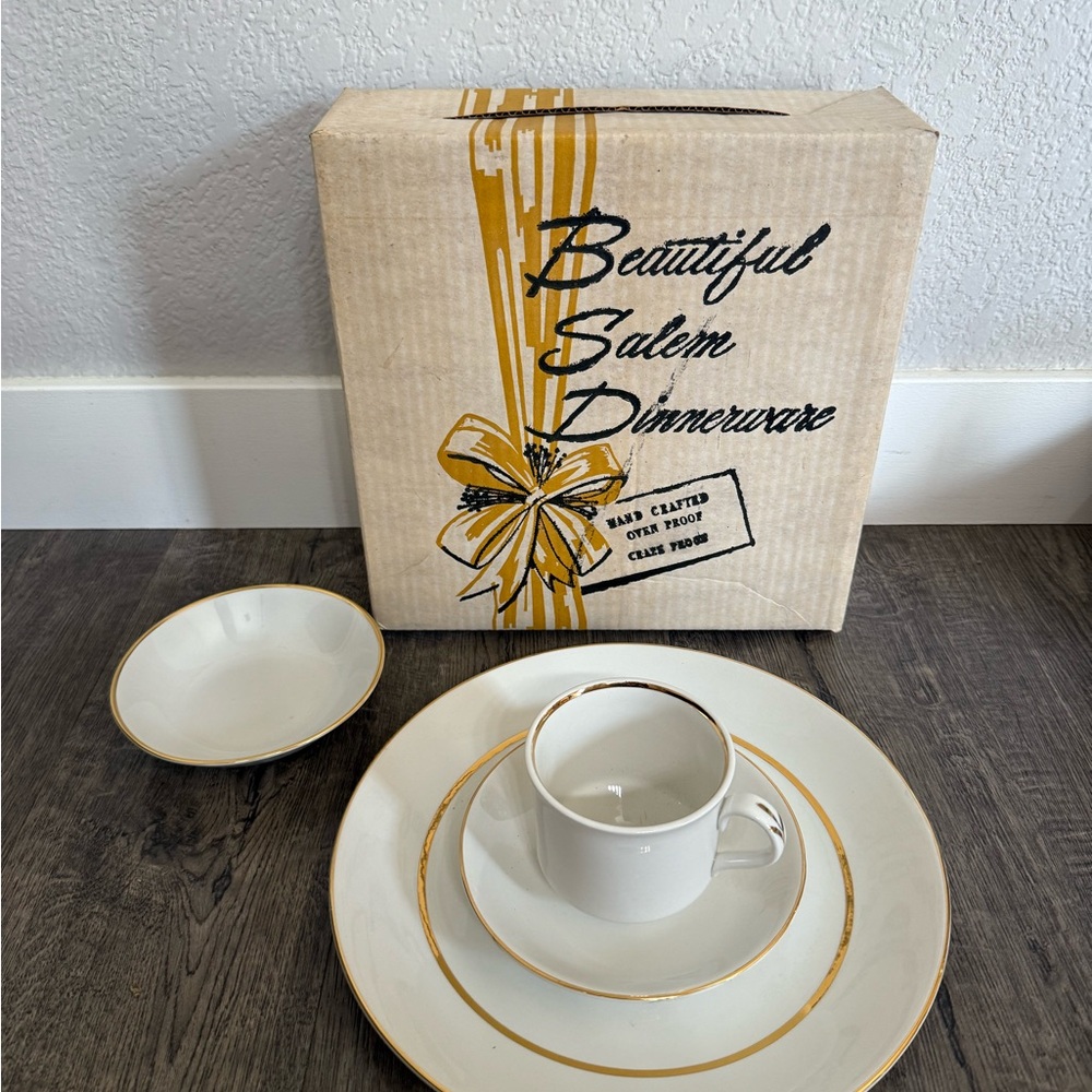 Gold-Trimmed Dinnerware Set by Salem